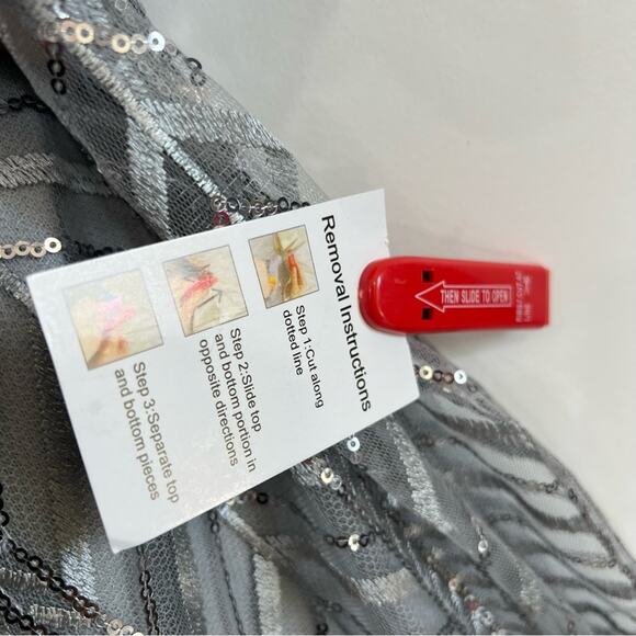 Mac Duggal 20189 Embellished Illusion Long Sleeve Wrap Over Gown - Picture 8 of 8